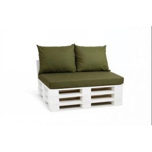 Setgarden Triple Outdoor Palettenkissen Set 120x50x10cm Sitzkissen + Rückenkissen 2x60x50cm 1tlg Grün