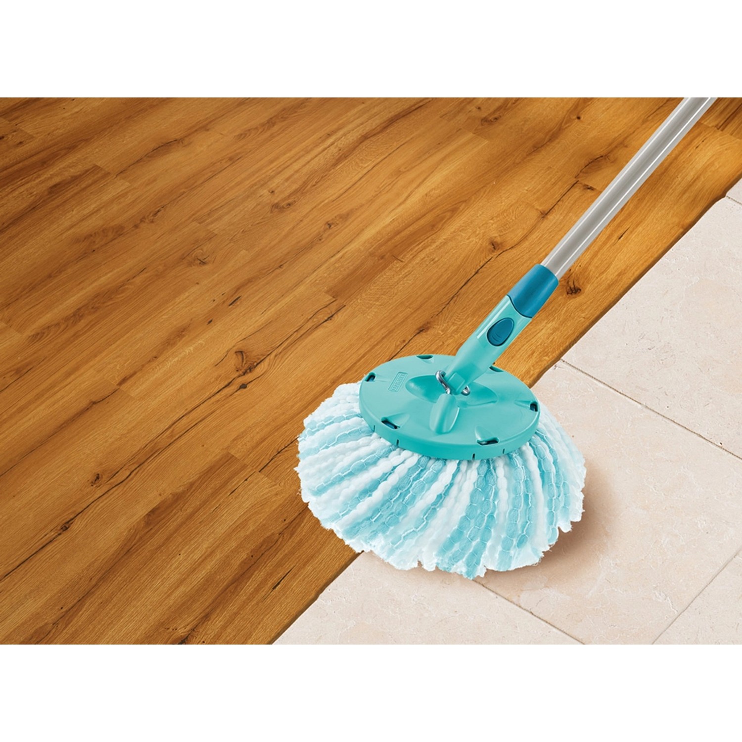 Leifheit Ersatzkopf für Clean Twist Disc Mop Ergo Micro Duo, hellblau/weiß, für Reinigungsgeräte.