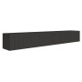 Schwarzes Selsey Veldio TV-Hängeboard, 200 cm, mit geriffelter Lamellenfront. Bietet Stauraum für Wohnzimmer.