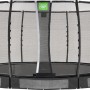 Schwarzes EXIT Allure Premium Bodentrampolin Ø 427 cm mit Sicherheitsnetz.