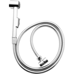 Waschbeckenbrause Chrom mit flexiblem Metallschlauch und Universaladapter.