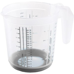 Keeeper Messkanne Massimo, 1 l, Nordic Grau. Küchenhelfer mit Anti-Rutsch-Funktion und Mess-Skala.