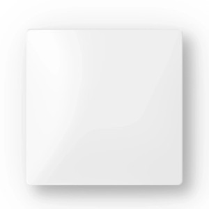 Weißer Bosch Smart Home Wandschalter Rahmen und Wippe, Teil des 4-teiligen Sets.