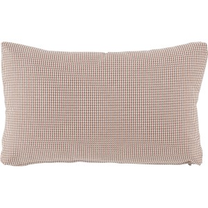 Orangefarbenes Rückenkissen mit Hahnentrittmuster für Redcliffe Balkonmöbel.