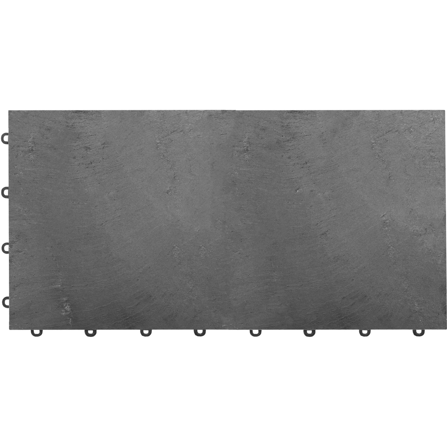 Florco Naturstein-Klickfliese Stone Schiefer XL, 30x60cm, graue Terrassenplatte mit Klicksystem.