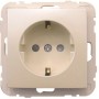 Logus Steckdose Ice mit Berührungsschutz, beige, für Unterputzmontage.