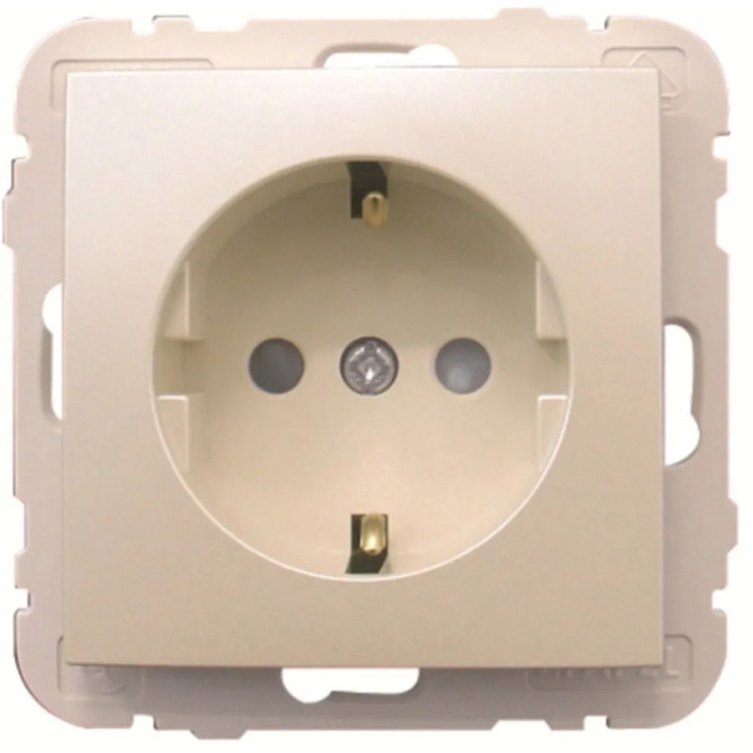 Logus Steckdose Ice mit Berührungsschutz, beige, für Unterputzmontage.
