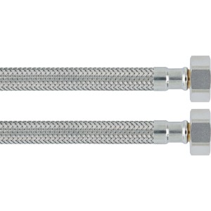 Flexibler Anschlussschlauch, 18,6 mm (G 1/2), 1000 mm lang, aus Edelstahl.