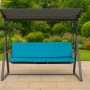 Blaues Kissen für Hollywoodschaukel, 140x50x7cm, für 2-Sitzer Gartenschaukel.