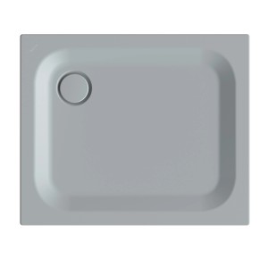 Rechteckige Bette Duschwanne Steel 90x75 cm in Quartz, aus glasiertem Titan-Stahl mit Ablauf.
