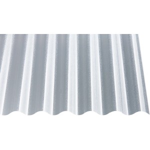 Klare Acryl Profilplatte 76/18 C-Struktur, 3 mm stark, für Bedachung und Wandverkleidung.