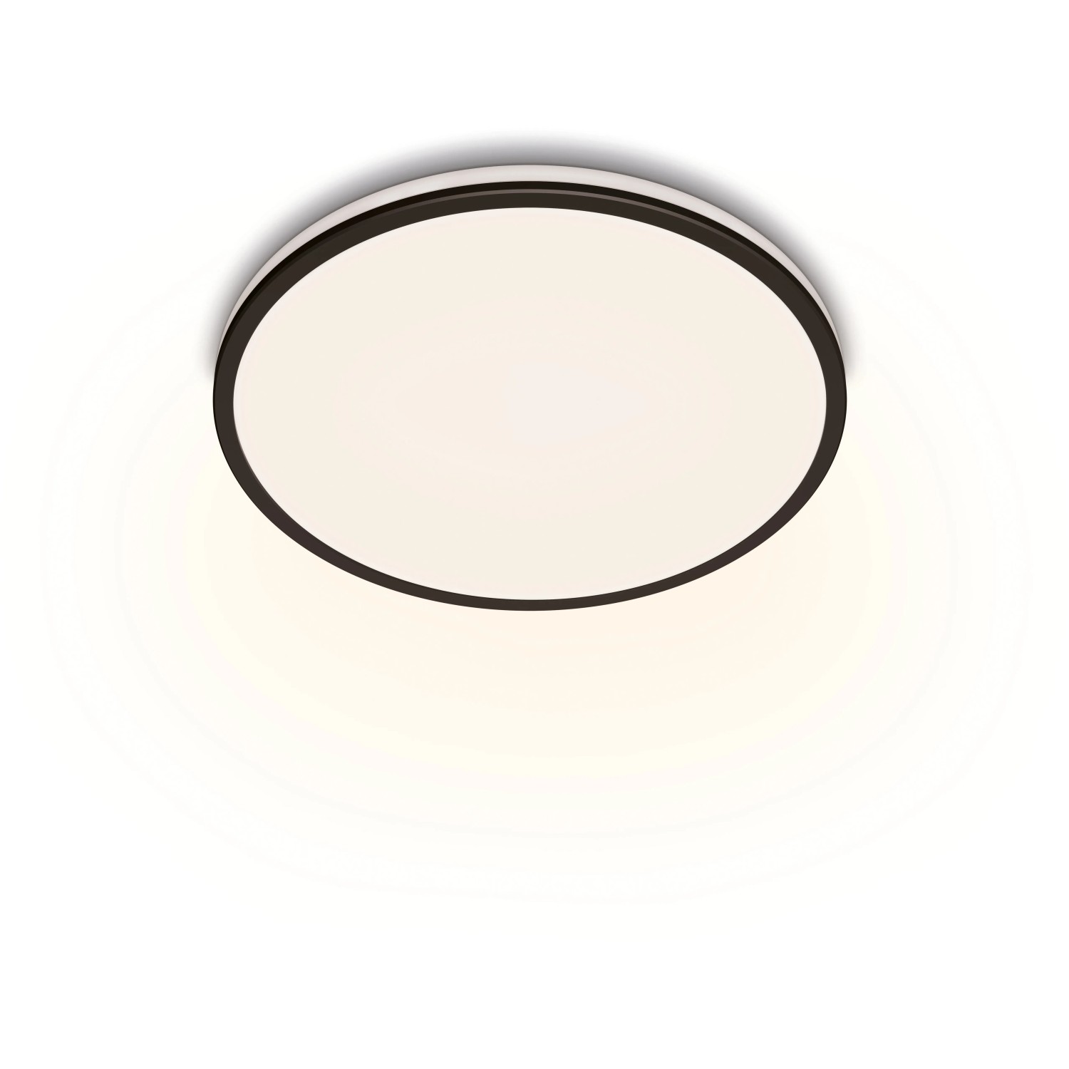 Schwarze Philips LED-Deckenleuchte Ozziet SceneSwitch mit 3900 Lumen für angenehmes Licht.