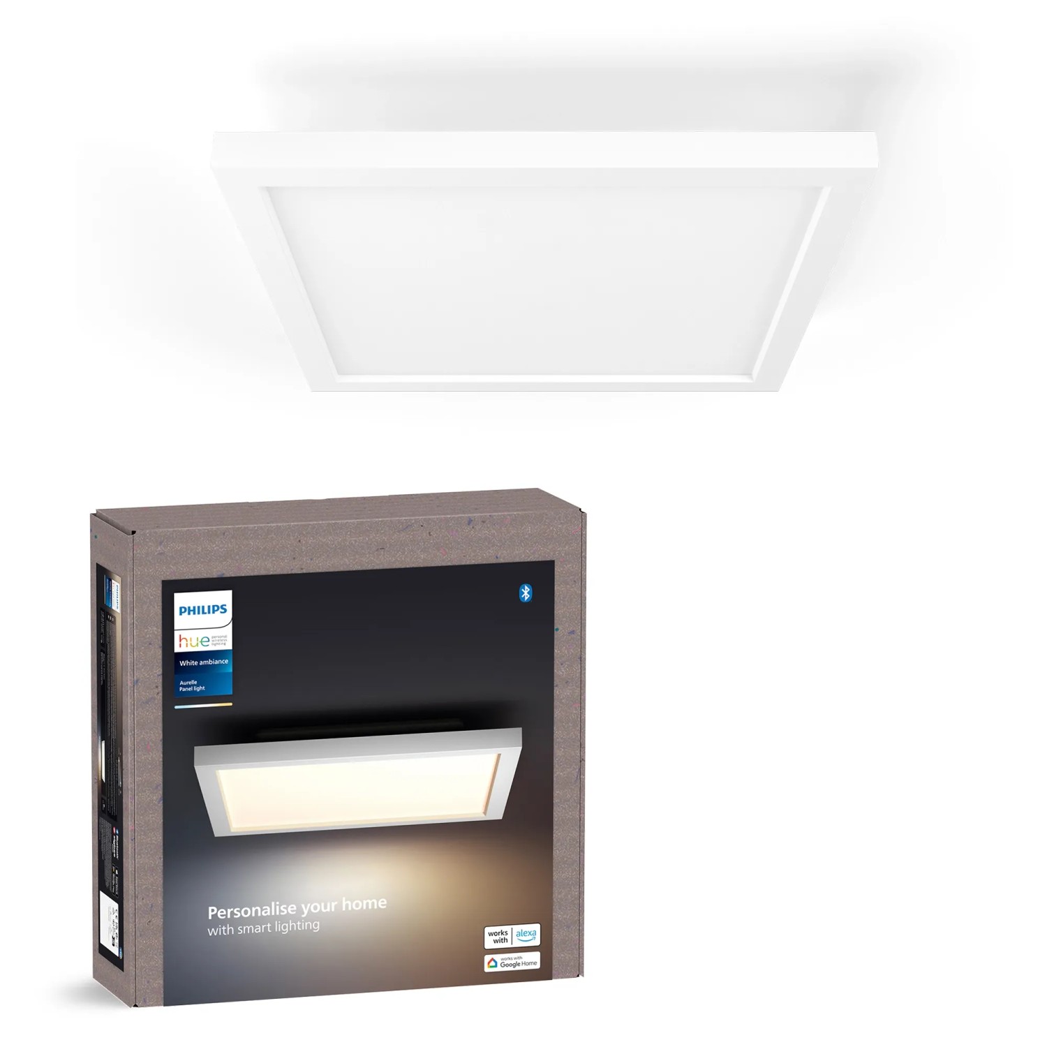 Philips Hue Aurelle LED-Panel, 30x30 cm, Weiß, mit Verpackung. Smarte Deckenleuchte für warmes bis kaltes Licht.