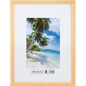 Holzbilderrahmen Ahorn, gerillt, 18x24 cm. Bilderrahmen mit Ahorn-Optik.