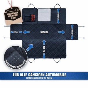 BigDean Autoschondecke Hund Rücksitz Mit Sichtfenster Und Seitenschutz Wasserdichte Hundedecke Auto Rückbank Aus 600D Oxford Rutschfest Kratzfest