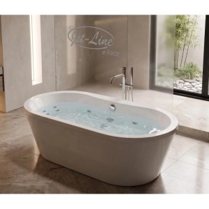 Jet-Line Whirlpool Indoor Spa Freistehende Badewanne 170x80 mit Massagedüsen