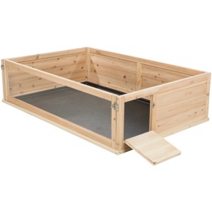 Trixie Kleintierstall Indoor aus Holz/Kunststoff für Meerschweinchen, mit Tür und Rampe.