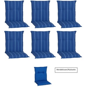 Beo Sitzauflage Niedriglehner Tovarnik 6er-Set Blau-Weiß gestreift