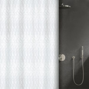 Weißer Spirella Elements Duschvorhang Code mit Muster, 180x240 cm.