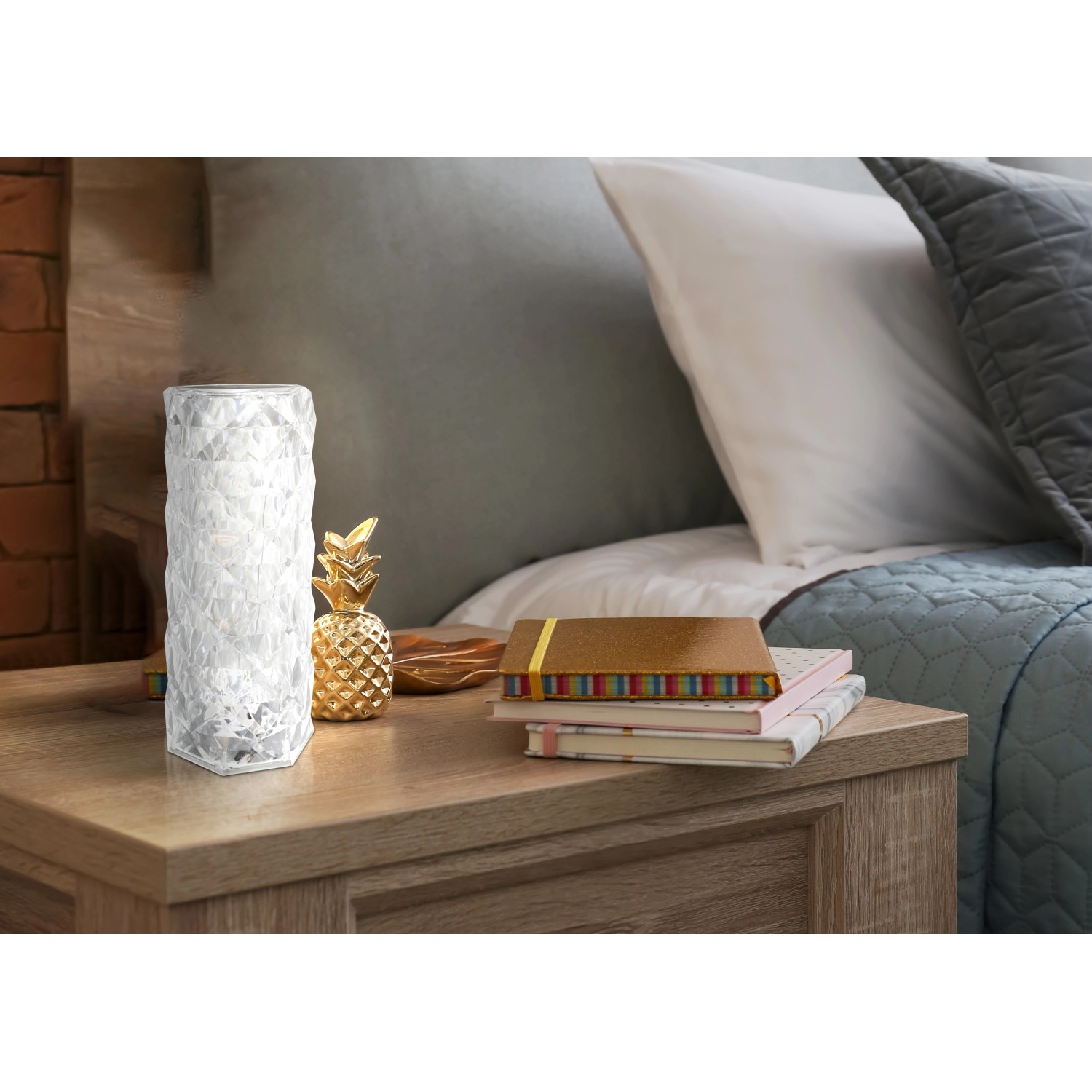 Globo LED-Tischleuchte Kristall, ø 9 cm, 21 cm hoch, für stimmungsvolle Außen-Deko.