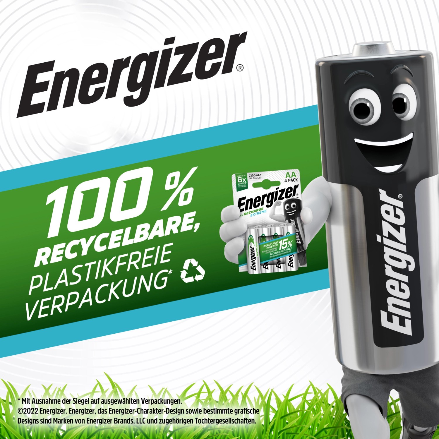Energizer Extreme AA Akku, 2er-Packung. Wiederaufladbare Mignon-Batterien für vielseitige Geräte.
