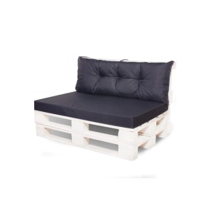 Setgarden Mix Set Palettenkissen 120x80x10cm Sitzkissen + Rückenkissen 120x40cm 1tlg Schwarz