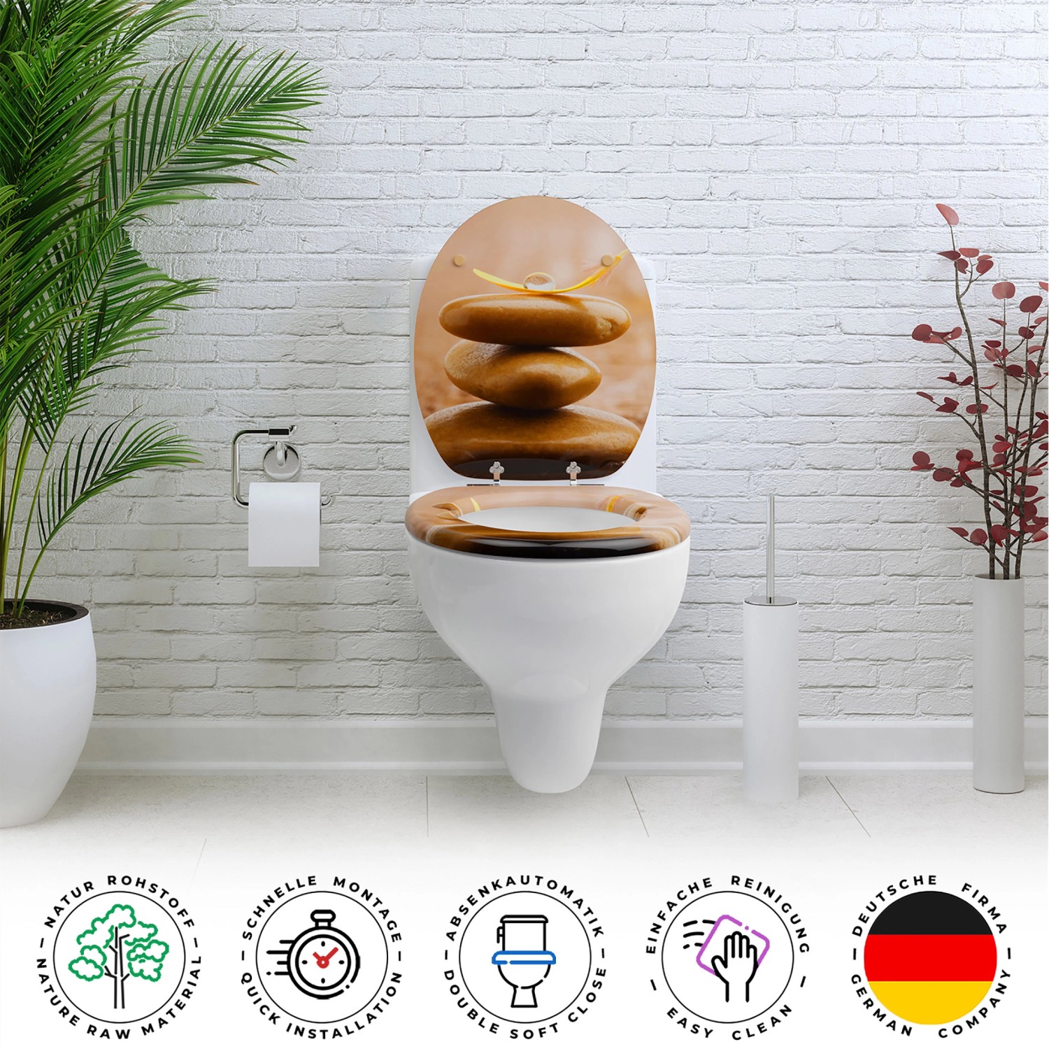 Sanfino WC Sitz Balance Toilettendeckel mit Absenkautomatik aus Holz kaufen bei OBI