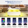 okwish Couchtisch mit LED 2 Schubladen Präsentationsbereich 70x70x41cm Weiß_7