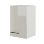 Flex-Well Oberschrank Lund, lichtgrau glänzend/rauchgrau, 30x55cm, mit schwarzem Griff.