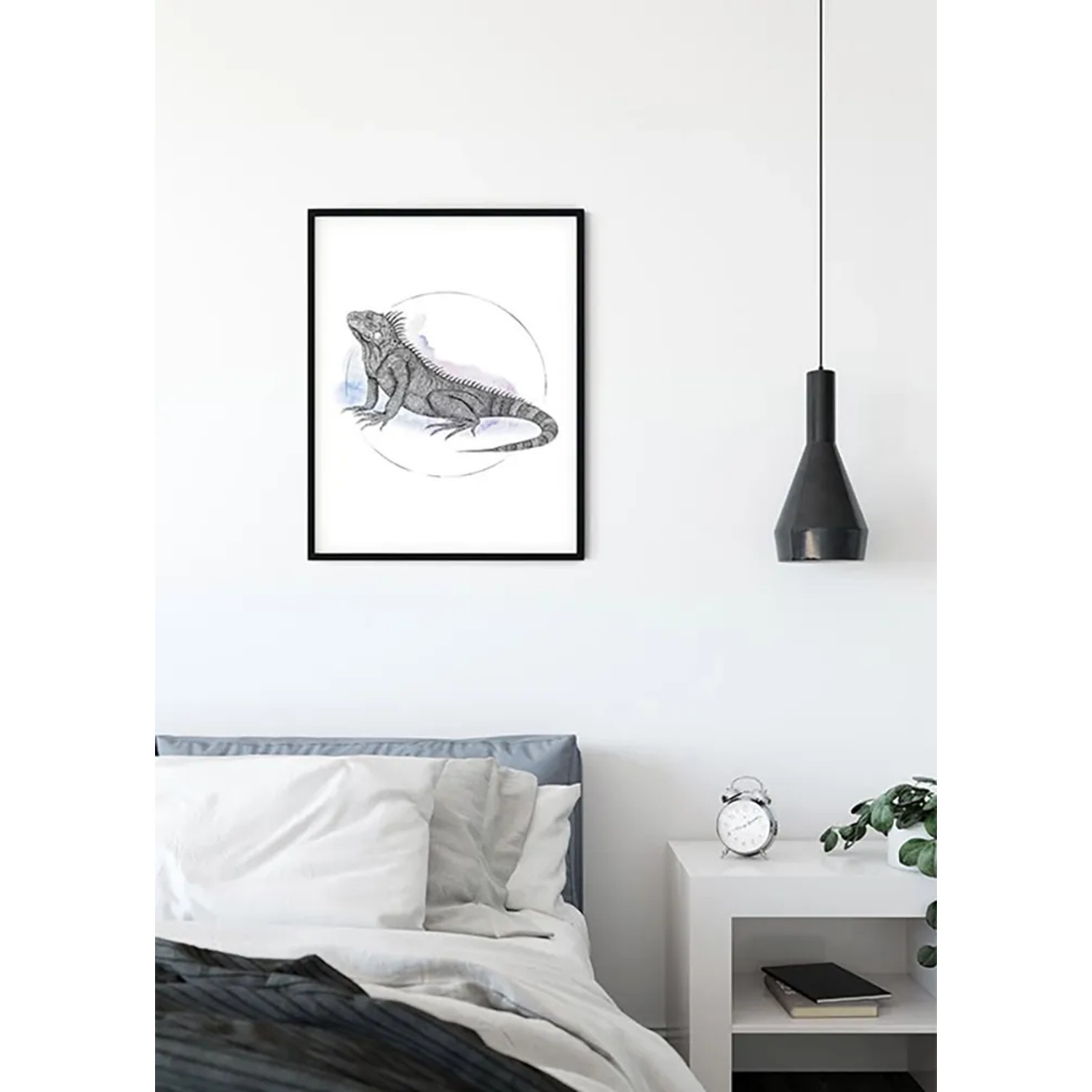 Komar Wandbild Iguana Watercolor, 40x50 cm, Detailreiche Illustration einer Iguana.