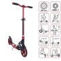 Six Degrees Aluminium Scooter mit Klappmechanismus und Ständer 205 mm Höhenverstellbar Racing Red Testsieger_2