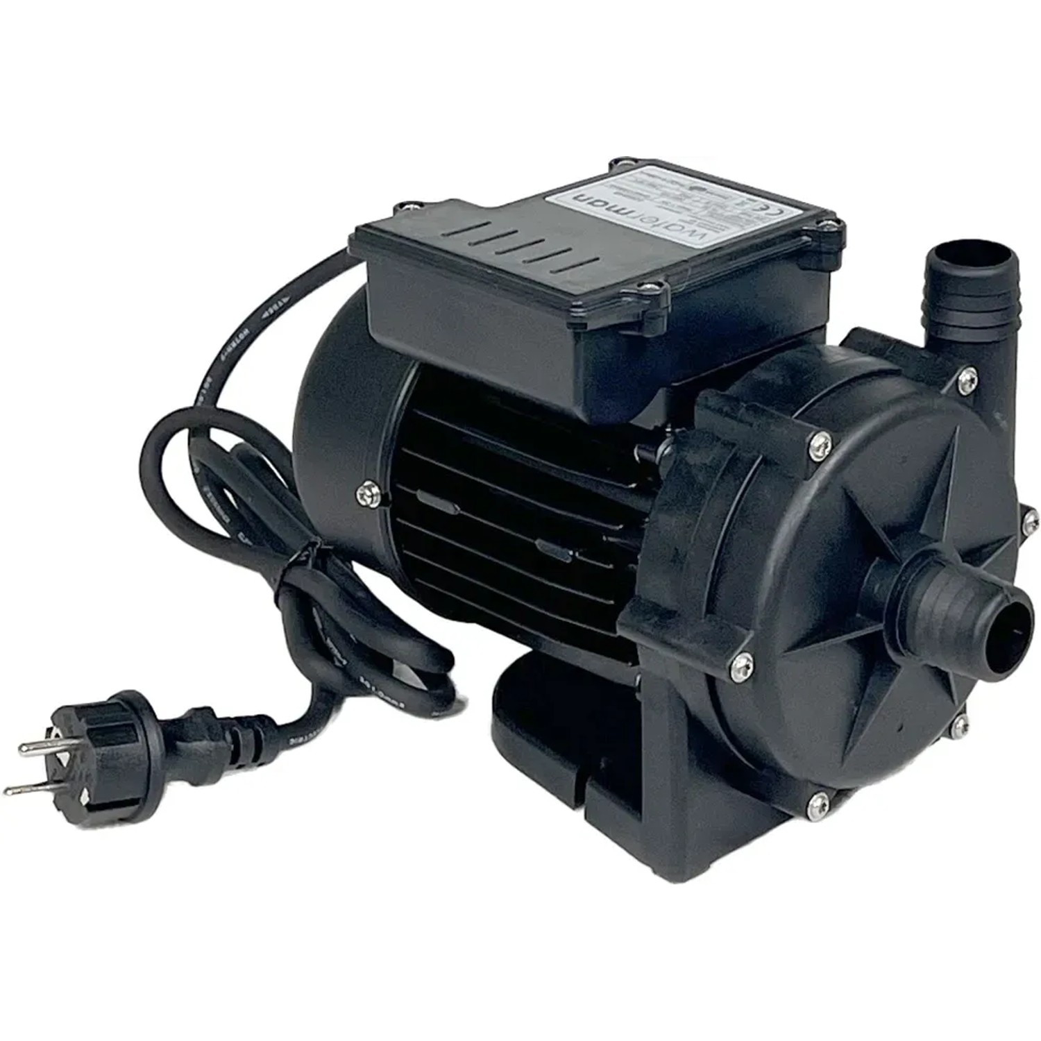 Schwarze Schwimmbadpumpe für Chemoform Stahlwandpool Set Steely Supreme.