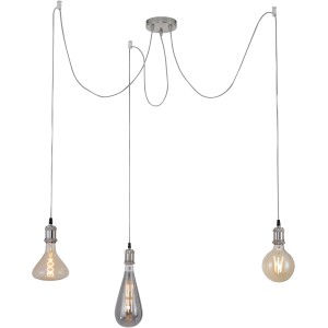 Just Light DIY Pendelleuchte, Stahl, 3-flammig, ohne Leuchtmittel.