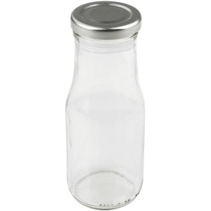 Dr. Oetker Smoothie Flasche, 250ml, aus Glas mit silbernem Deckel. Küchenhelfer für Smoothies.