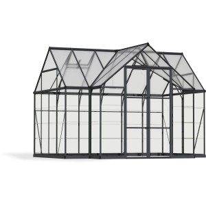 Palram Canopia Victory Orangerie Gewächshaus mit Stahlrahmen und transparenten Polycarbonat-Paneelen.