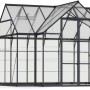 Palram Canopia Victory Orangerie Gewächshaus mit Stahlrahmen und transparenten Polycarbonat-Paneelen.
