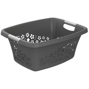 Rotho Wäschekorb Flowers 25 l Anthrazit