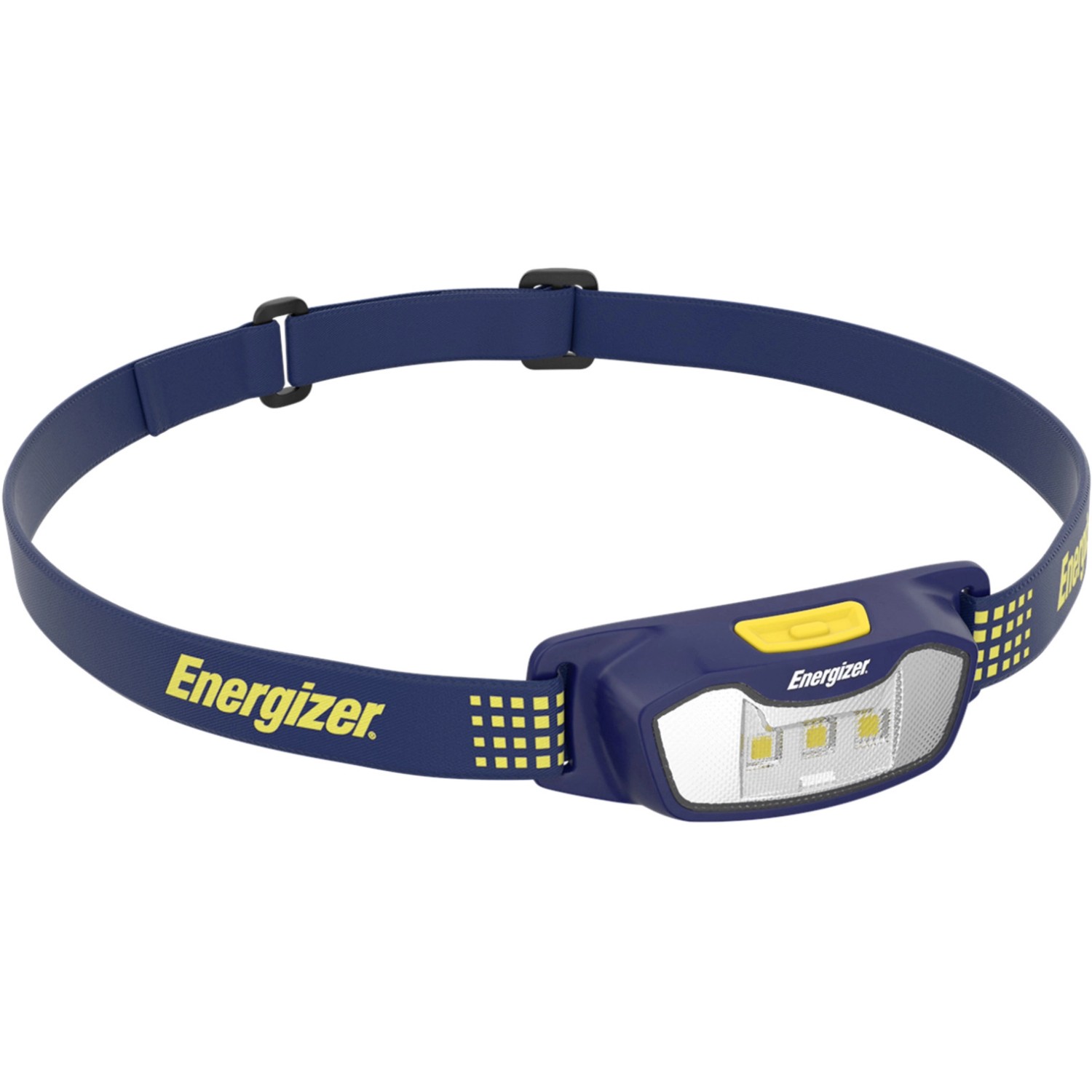 Energizer Compact Sport Kopflampe, blau, mit verstellbarem Kopfband und LED-Licht.