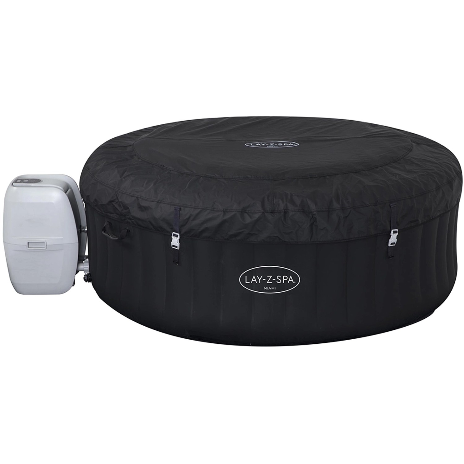 Bestway Lay-Z-Spa Miami AirJet, aufblasbarer, runder Whirlpool Ø 180 cm mit Abdeckung und Pumpe.