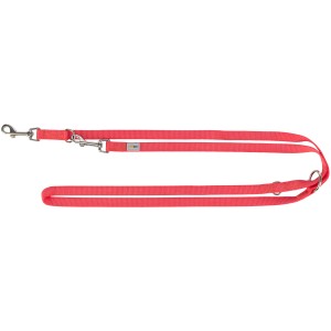 Verstellbare Jollypaw Gurtband V-Leine, 200 cm, lachsfarben. Hundeleine mit Karabiner und Ringen.
