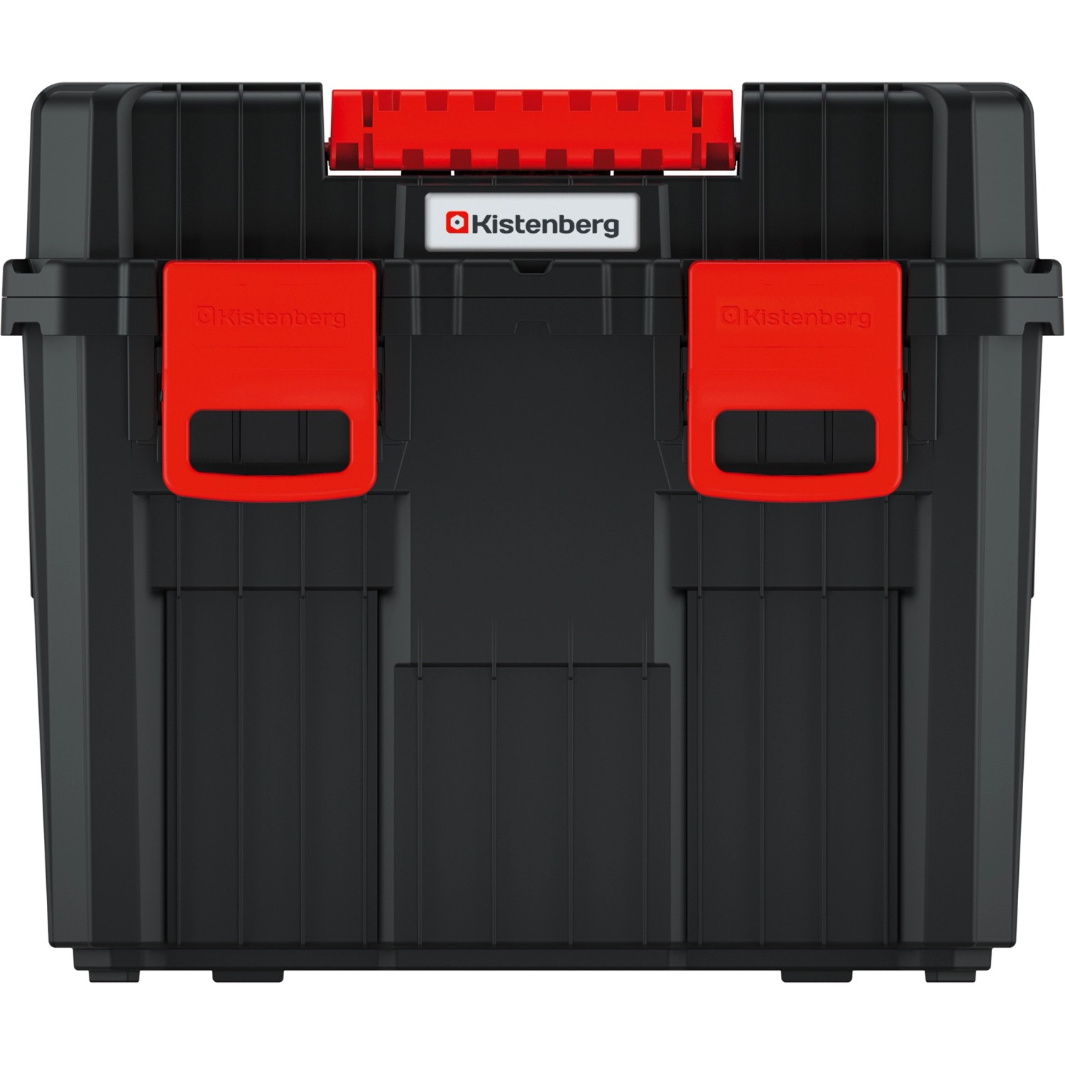 Kistenberg HEAVY Werkzeugtrolley 2 in 1, schwarzer Werkzeugkoffer mit roten Verschlüssen.