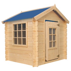 Timbela Kinderspielhaus Holz M570M-1 1 m² ohne Boden Dachfarbe Blau
