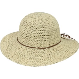 Strohhut Damen Beige Schleife Gr. 57