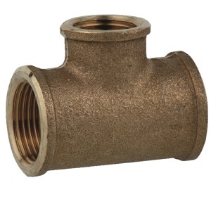 Kirchhoff Reduzier-T-Stück, Rotgussfitting mit Innengewinde 24,2/18,7 mm für Sanitär und Heizung.