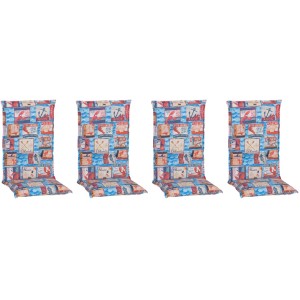 Beo Sitzauflage Hochlehner Togo 4er Set Maritim Hellblau