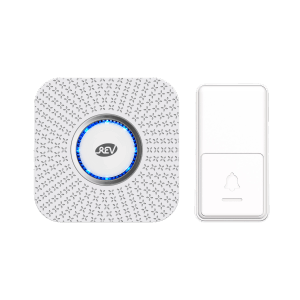 REV Ritter Funk-Gong Piezo Weiß für Steckdose: kabellose Türklingel mit LED-Signal.