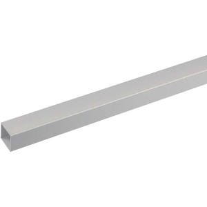 Silber eloxiertes Vierkant-Profil aus Aluminium, 3x3x200 cm, für vielseitige Anwendungen.