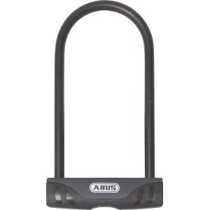 Schwarzes Abus Bügelschloss U Lock 7601 für Fahrräder.