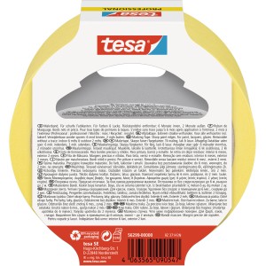 Tesa Malerband Professional, 50 m x 38 mm, gelbes Abdeckband für präzise Farbkanten.