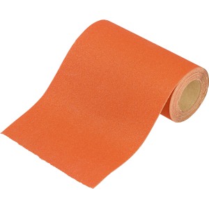 Orangefarbene LUX Schleifrolle K180 für Holzbearbeitung.